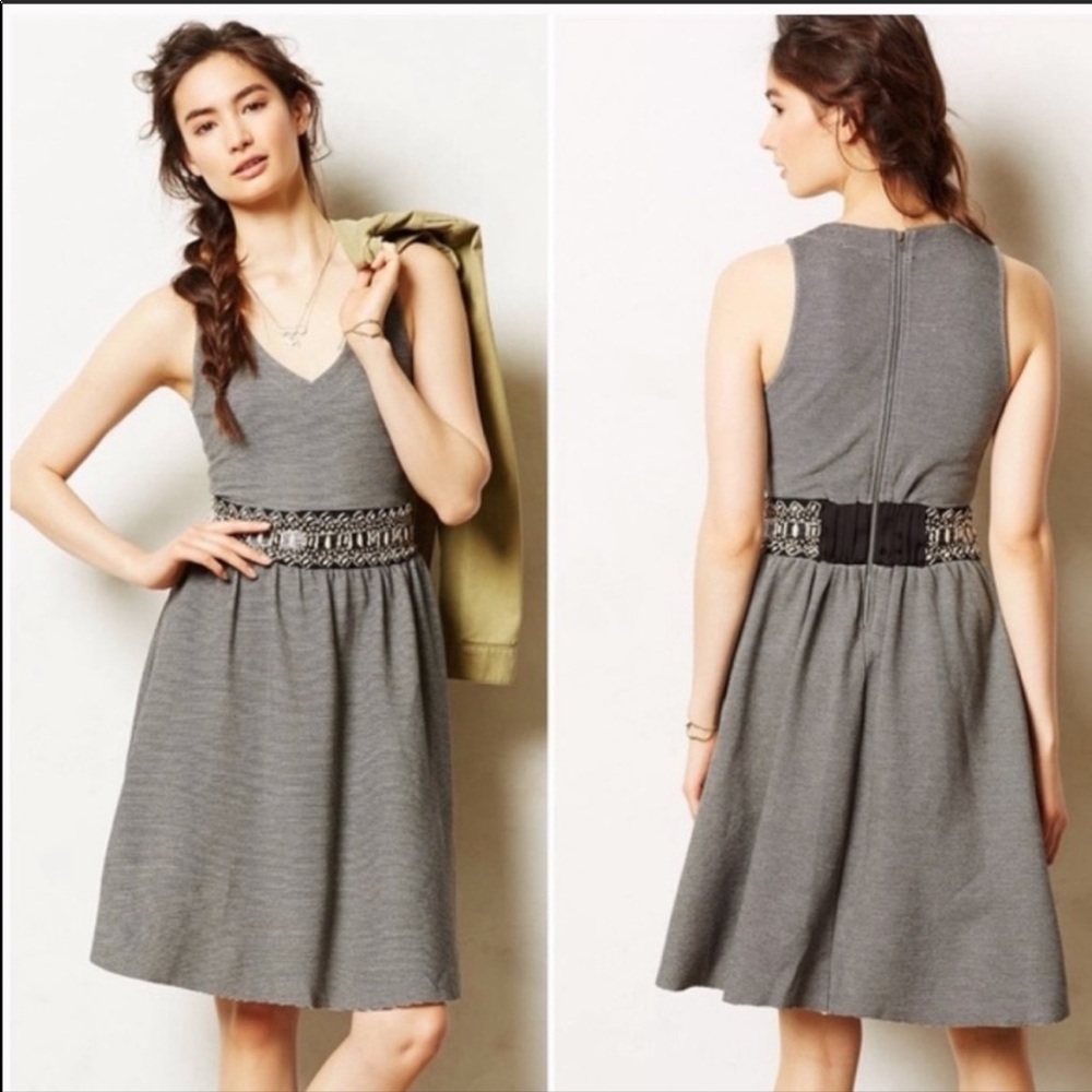 Dolan T-Shirt Beaded Black Striped Dress